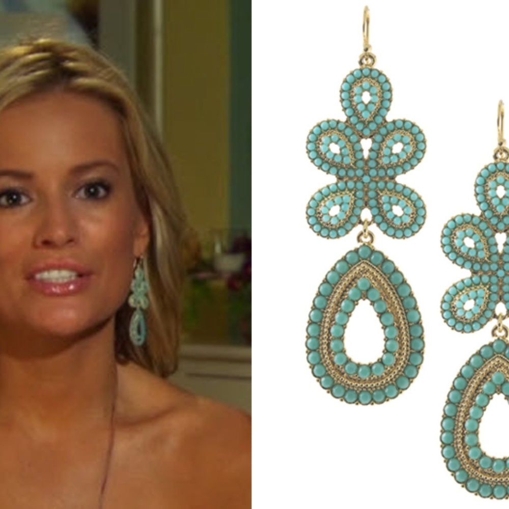 :: S&D Turquoise Capri Chandelier Earrings - Picture 6 of 6